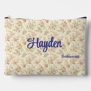 Ivory Mixed Bouquet Romantic Floral Wedding Party Accessory Pouch