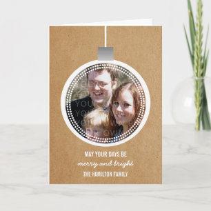 Ivory Mod Ornament Holiday Photo Card