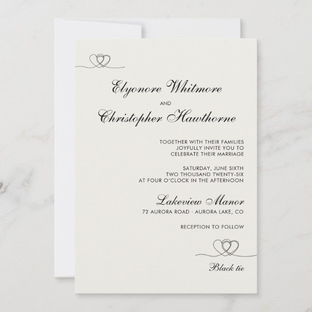 Ivory Modern Chic Mix and Match Wedding Invitation (Front)