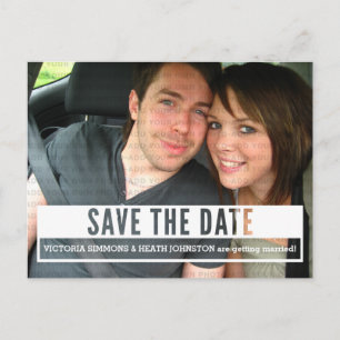 Ivory Modern Cut Out Save the Date Postcard