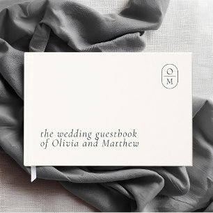 Ivory Modern Floral Watercolor Wedding Guest Book