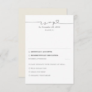 Ivory Modern Minimal Wedding RSVP