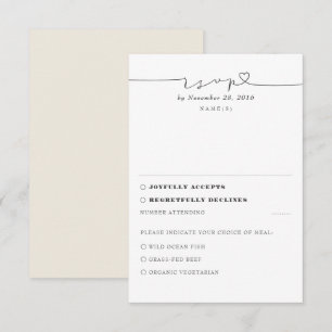 Ivory Modern Minimal Wedding RSVP Card
