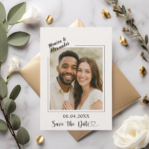 Ivory modern photo wedding luxury Save the Date