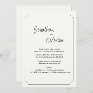Ivory Modern Wedding Invitation