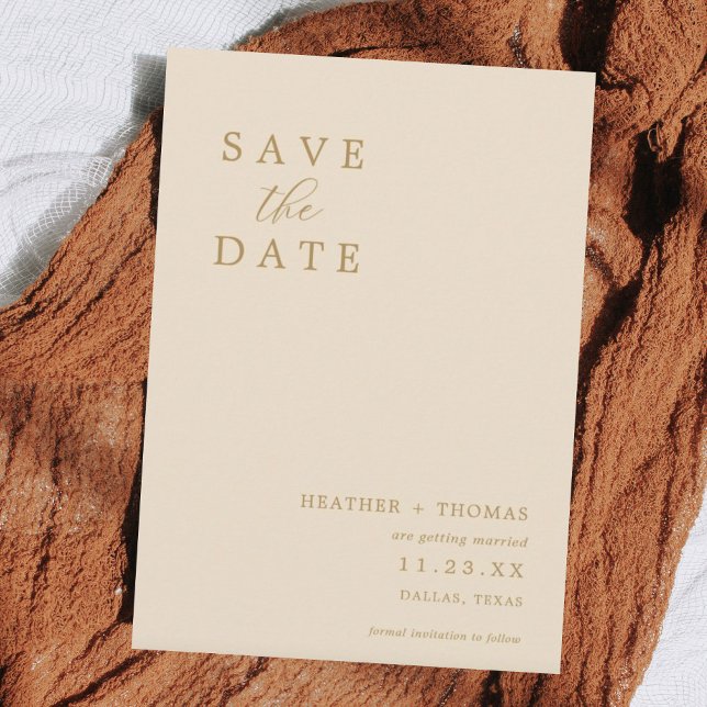 Ivory Modern Wedding Save The Dates Invitation (Creator Uploaded)