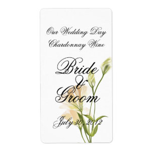 Ivory MoonFlower Wedding Wine Avery Label