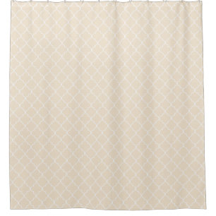 Ivory Moroccan Quatrefoil Pattern Shower Curtain