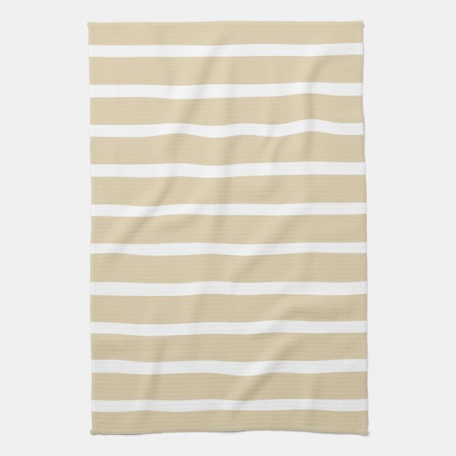 Ivory Neutral Stripes Tea Towel (Vertical)