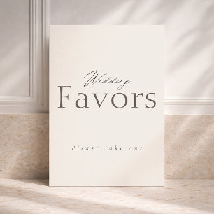 Ivory Neutral Wedding Favour Table Sign Invitation