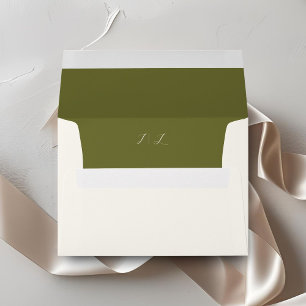 Ivory & Olive   Chic Couple Initials Wedding  Envelope