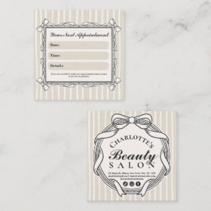 Ivory Ornate Bow Frame Appointment Reminder Card