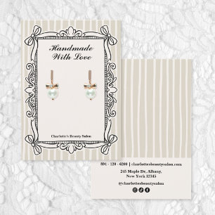 Ivory Ornate Bow Frame Earring Display Cards