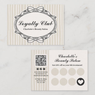 Ivory Ornate Bow Frame Salon Loyalty Card