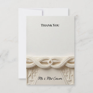 Ivory Ornate Wedding Thank You Card