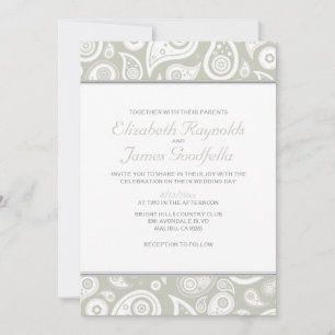 Ivory Paisley Wedding Invitations