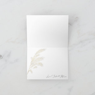 Ivory Pampas Grass Allison1 Thank You Card
