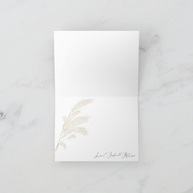 Ivory Pampas Grass Allison1 Thank You Card (Inside)