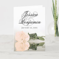 Ivory Peach Rose Elegant Romantic Photo Wedding