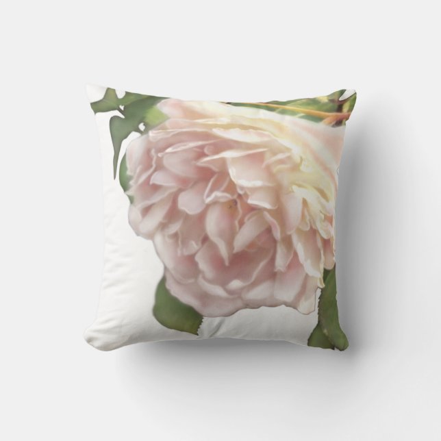 Ivory peach roses cushion (Front)