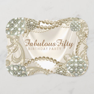 Ivory Pearl Birthday Party Invitation