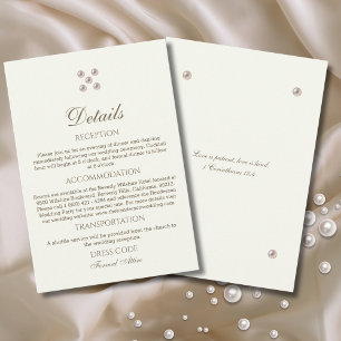Ivory Pearl Christian Wedding Details  Enclosure Card