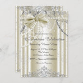 Ivory Pearl Quinceanera Invitation (Front/Back)