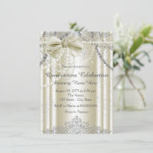 Ivory Pearl Quinceanera Invitation (Standing Front)