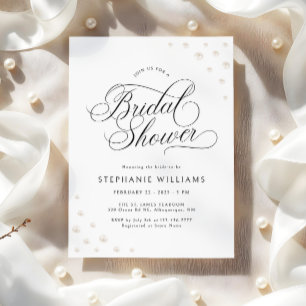 Ivory Pearls Bridal Shower Invitation