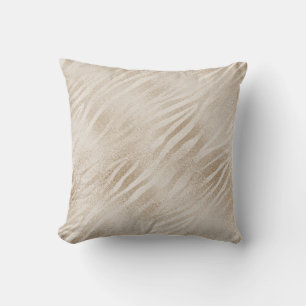 Ivory Pearly Animal Skin Zebra Titanium Pillow