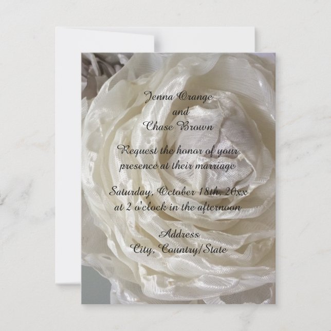 Ivory Peony Wedding Invitation (Front)
