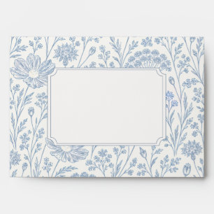 Ivory Periwinkle Wildflower Pattern Envelop Envelope