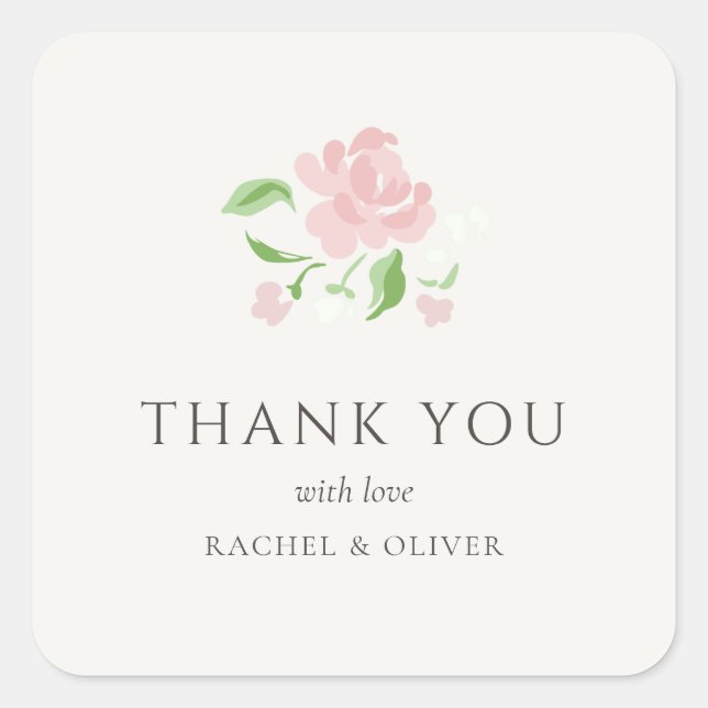 Ivory | Petit Floral Wedding Sticker (Front)