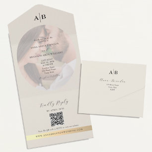 Ivory Photo Wedding  All In One Invitation