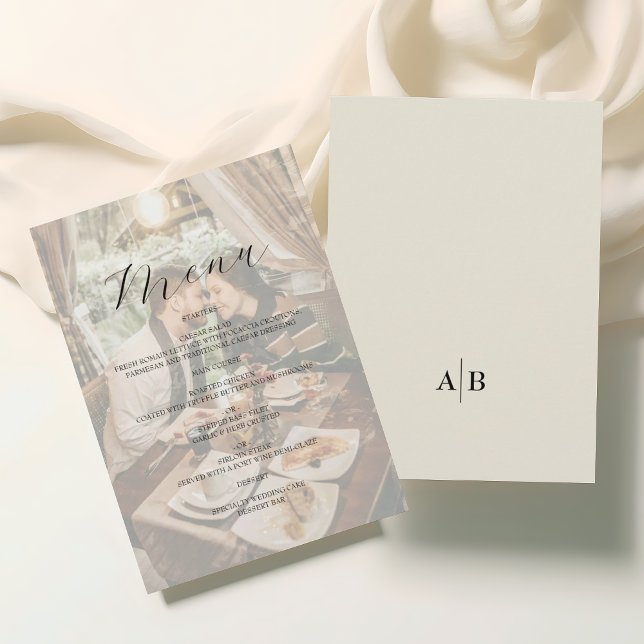 Ivory Photo Wedding Menu (Creator Uploaded)