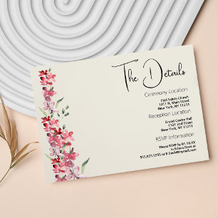 Ivory pink burgundy mint green floral Details Card