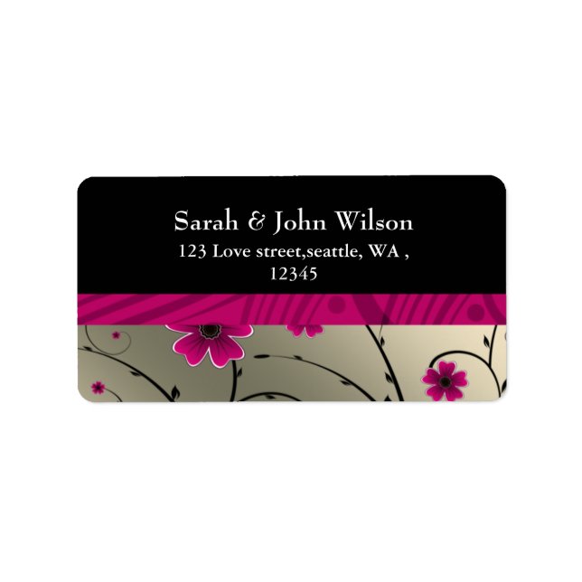 ivory pink floral return address label (Front)
