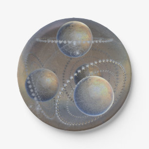Ivory Planets Paper Plate