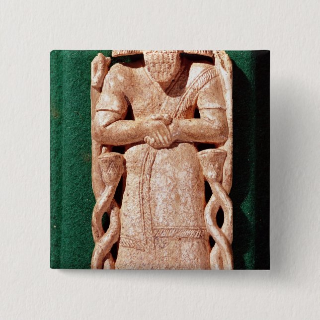 Ivory plaquette of a god 15 cm square badge (Front)