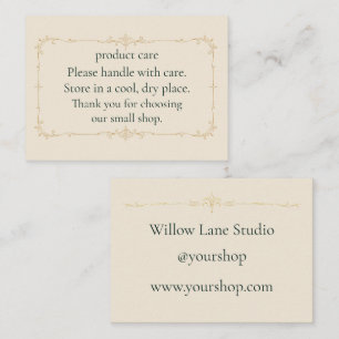 Ivory Product Care Instructions Insert Card