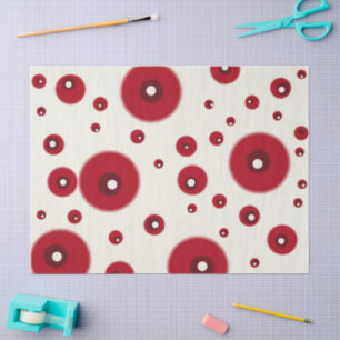 Ivory Red Dots Funky Pattern Decoupage Tissue Paper