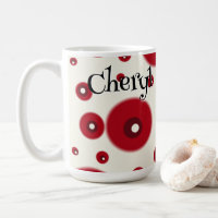 Ivory Red Dots Funky Whimsical Circle Pattern 