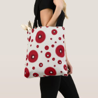 Ivory Red Dots Funky Whimsical Circle Pattern 