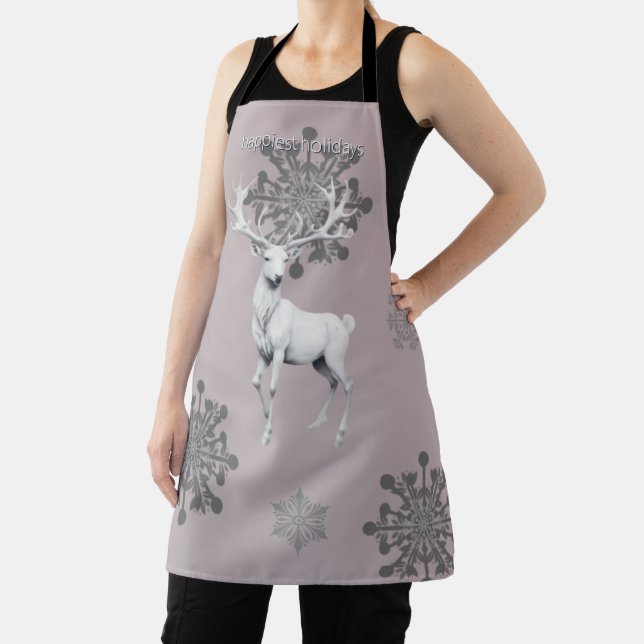 Ivory Reindeer Christmas | Pink Apron (Insitu)