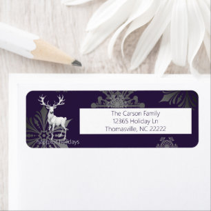 Ivory Reindeer Christmas Purple