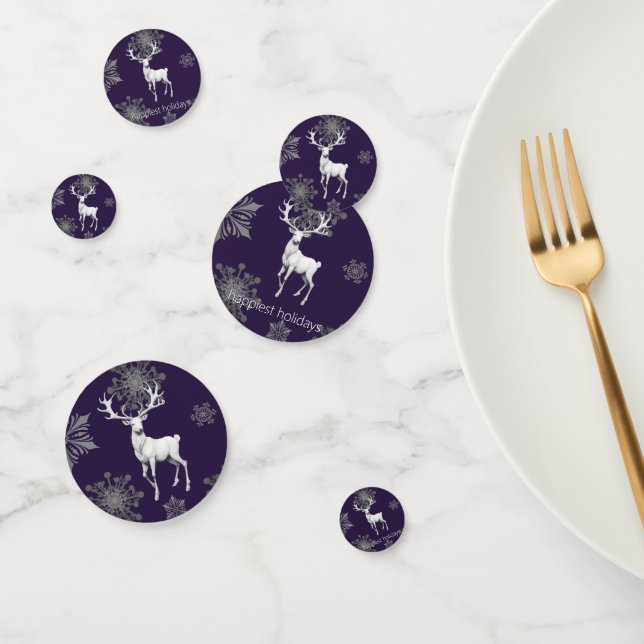 Ivory Reindeer Christmas | Purple Confetti (Group)