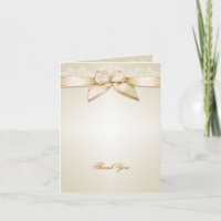 Ivory Ribbon Gold Stripes Blank