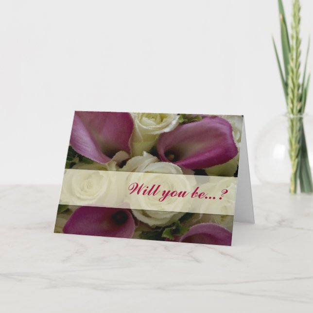Ivory rose &calla lilly Will you be my bridesmaid Invitation (Front)