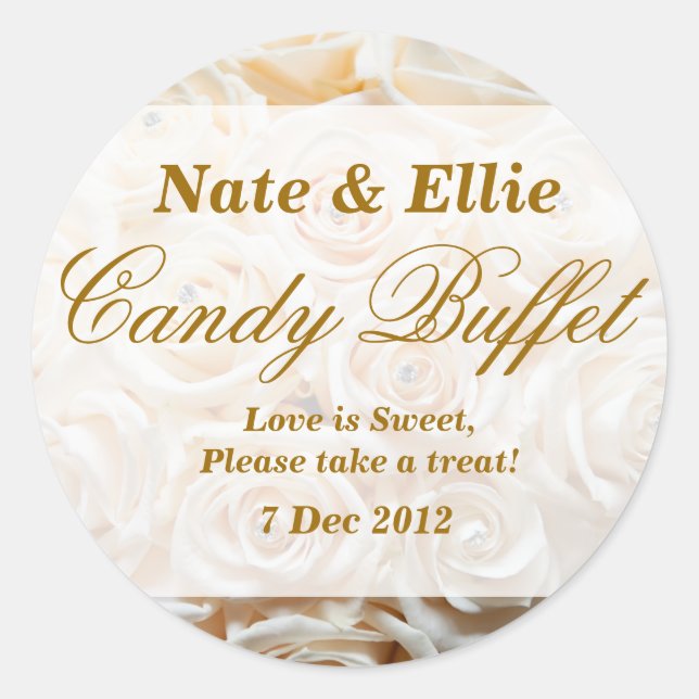 Ivory Rose Candy Buffet Sticker (Front)