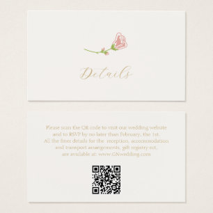 Ivory Rose Gift Registry Wedding Enclosure Card